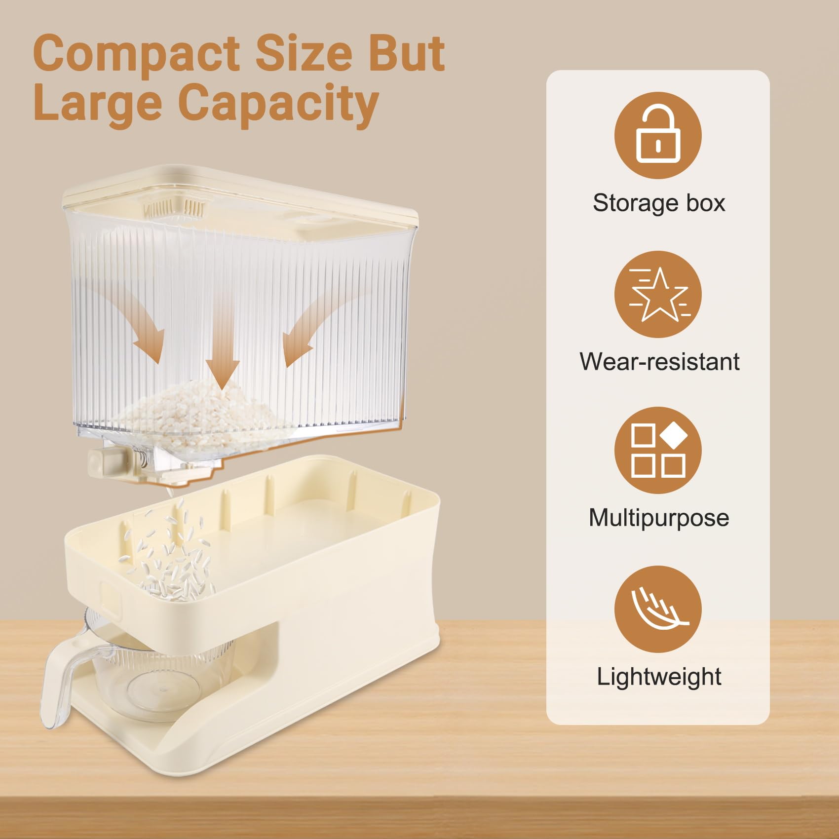 Dispenser di 10 kg contenitore di con misurino contenitore di stoccaggio del per organizzazione del piano di della dispensa della cucina