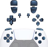 Vista 18 de eXtremeRate Juego de teclas de reemplazo D-pad R1 L1 R2 L2, botones de compartir, opciones, frontales, juego completo de teclas negras compatibles