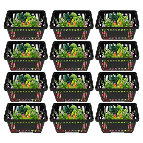 Tfcfl 12Pcs Shopping Baskets W/Handles, 21 L/5.6 Gal Durable Plastic Shopping Carts, Portable Wire Shopping Basket thumb #2