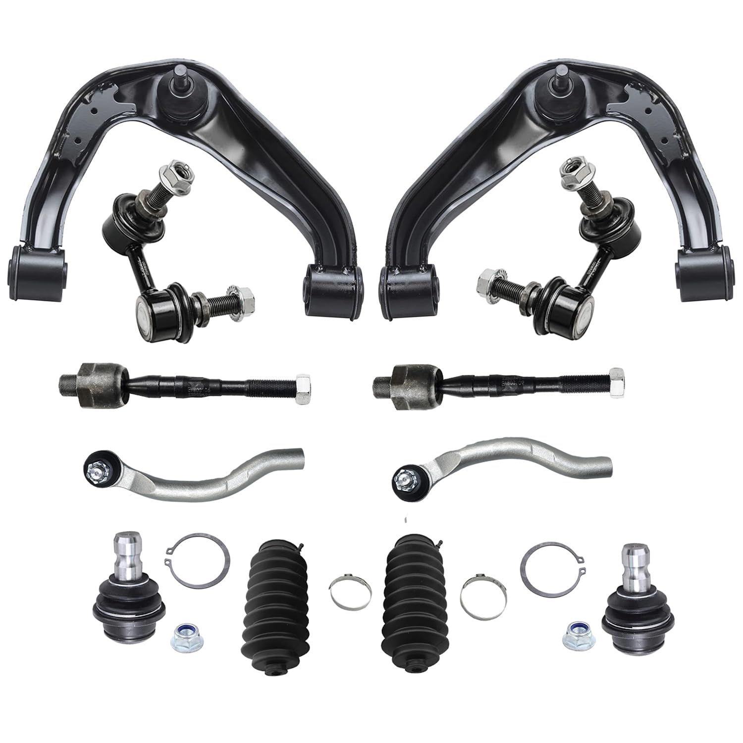 12pc Front Control Arm Ball Joint Sway Bar Link Suspension Kit replacement for 2005-2019 Nissan Frontier, 2005-2012 Pathfinder, 2005-2015 Xterra