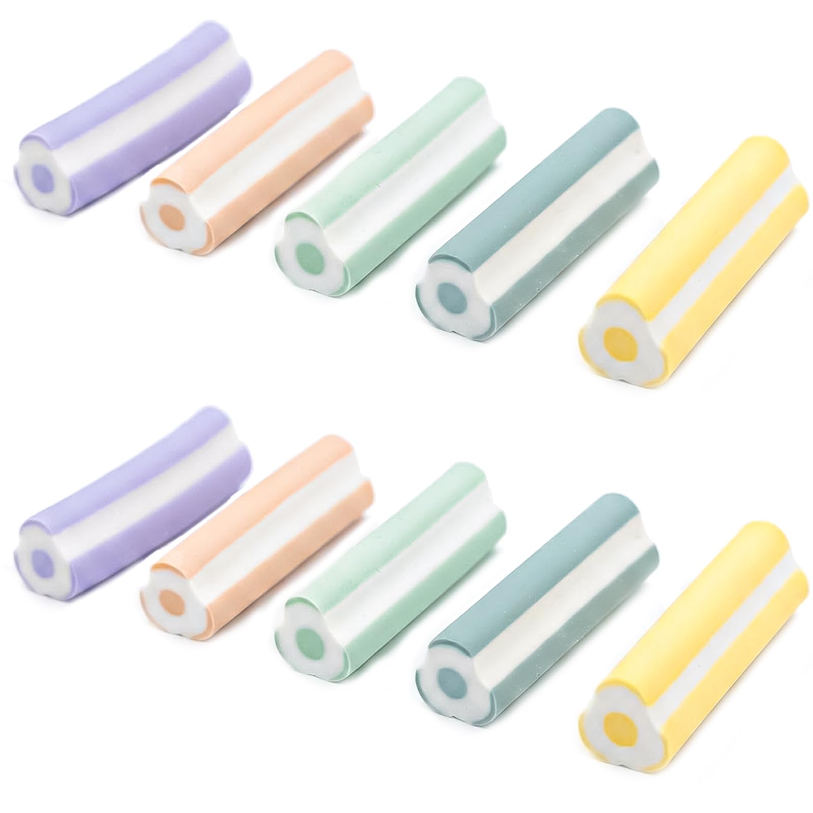 15 Pcs Pencil Eraser Rubbers 5 Colors for School Office Supplies