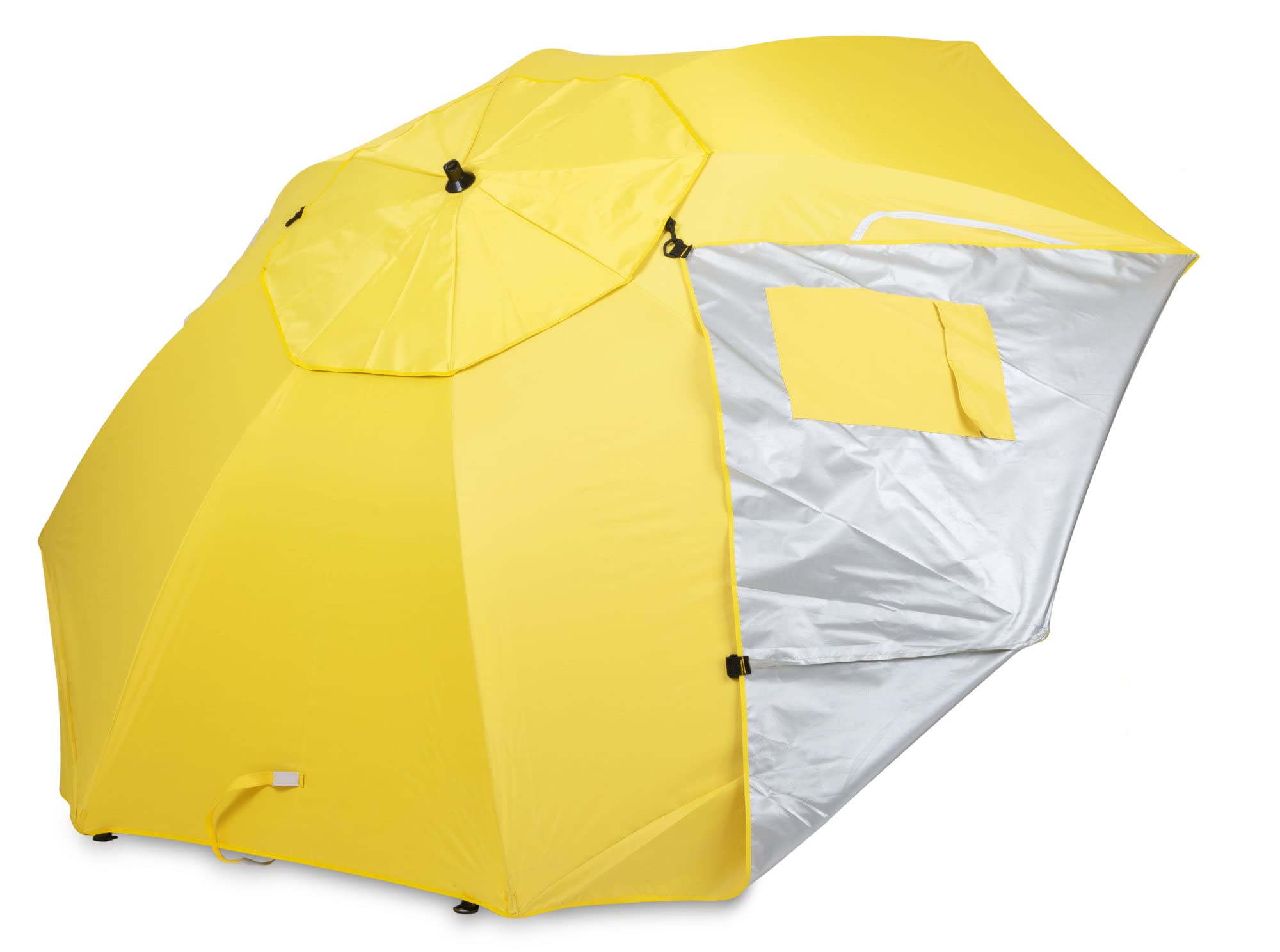 Stagecaptain UM-210 Ombrellone da spiaggia con picchetto, tessuto idrorepellente e protezione UV, finestra in rete per migliore circolazione dell'aria.