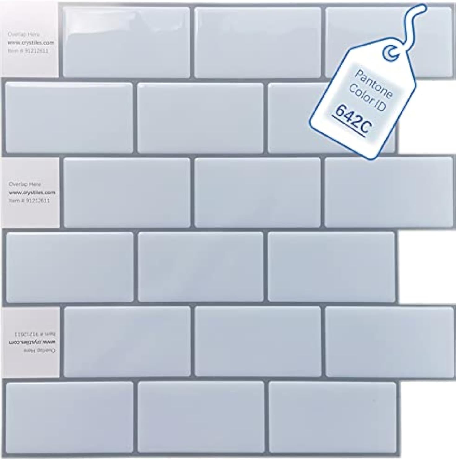 Paquete de 1 protector contra salpicaduras de azulejos para despegar y pegar, papel tapiz de 12 x 12 pulgadas, color azul claro