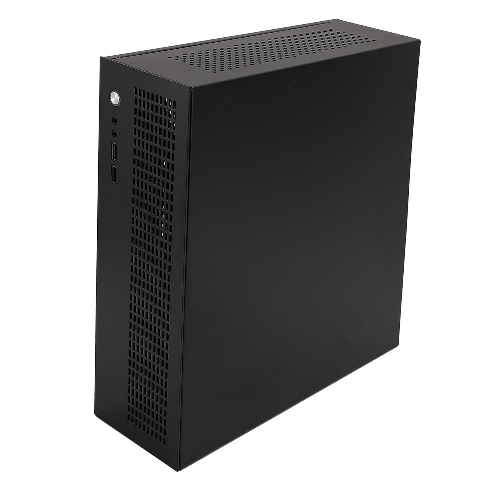 Naroote Obudowa Komputera MATX ITX Wytrzymała Obudowa Mini PC z Podwójnymi Wentylatorami Chłodzącymi do Domowego Biura Stal 307x96x278mm