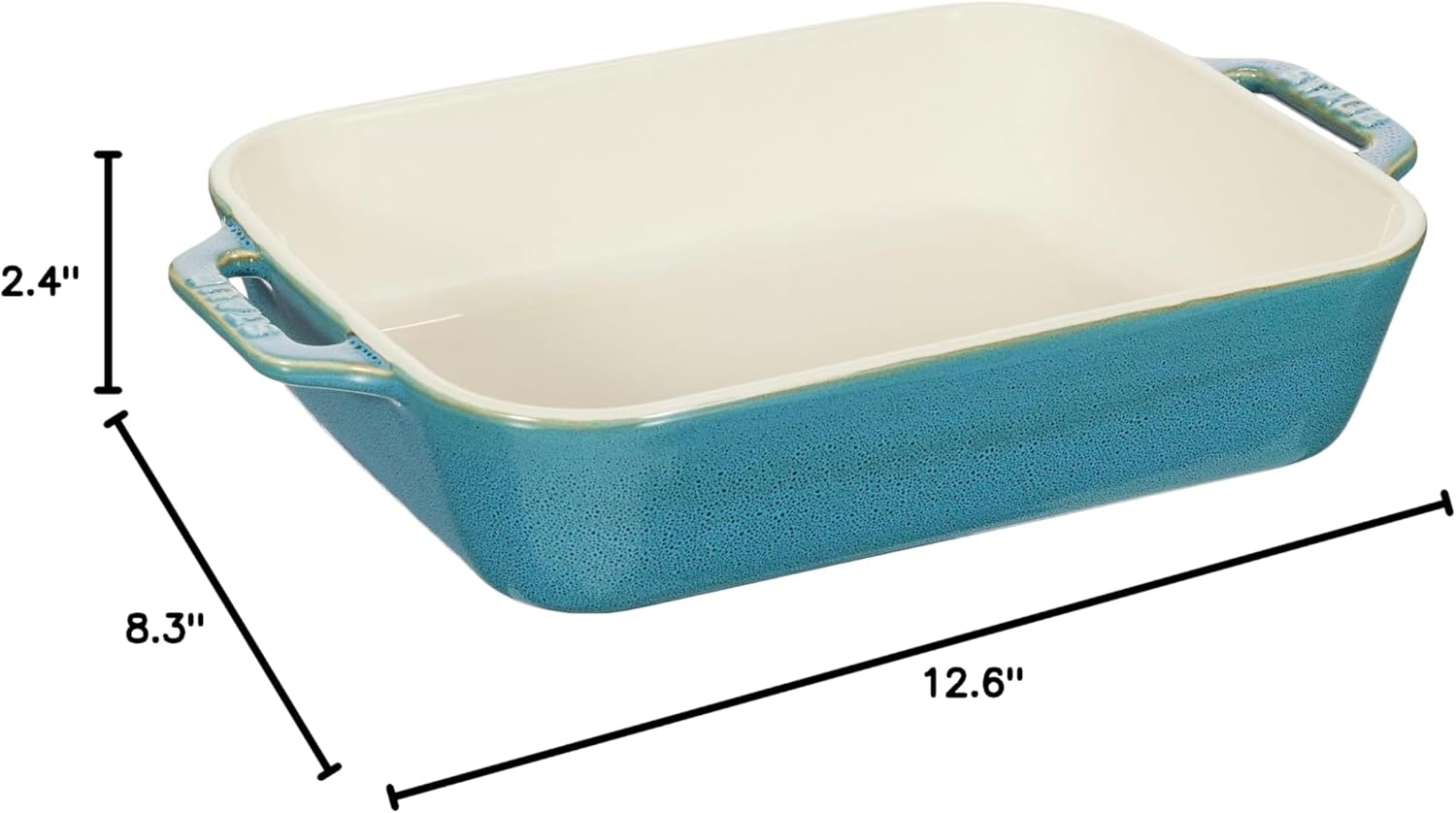 Staub Dish 40511-886 Rectangular Dish Turquoise 10.6 x 7.9 inches (27 x 20 cm) Ceramic Au Gratin Dish, Oven Safe and Microwave Safe
