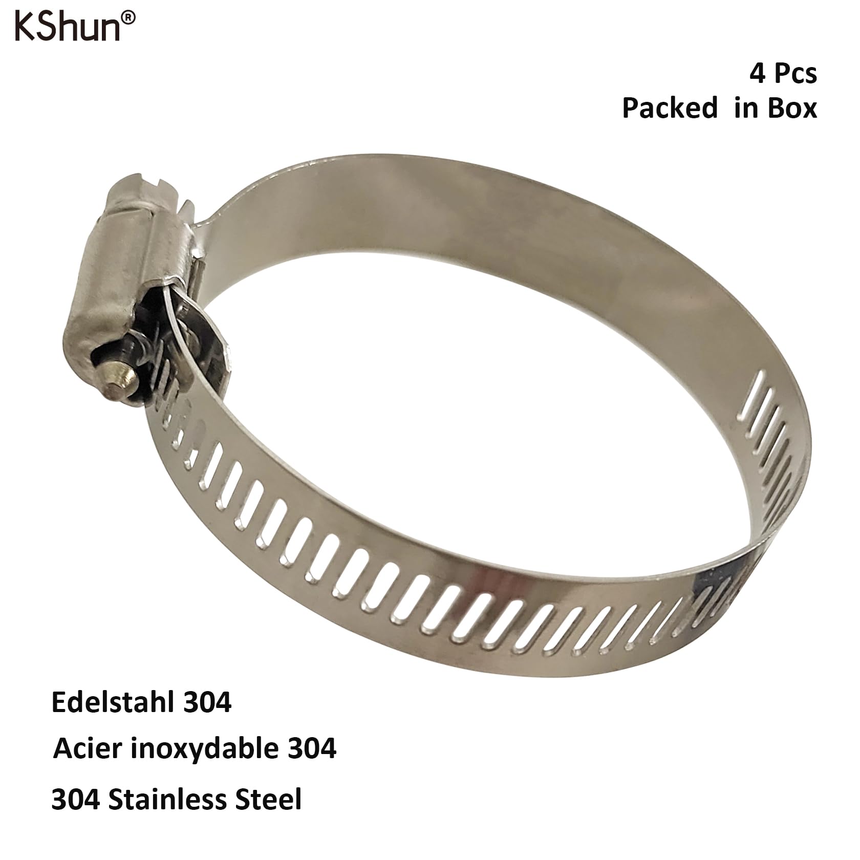 4x Edelstahl Schlauchschellen 304, T-Bolt, Verstellbar 44-47 Mm, Robust & Korrosionsbeständig