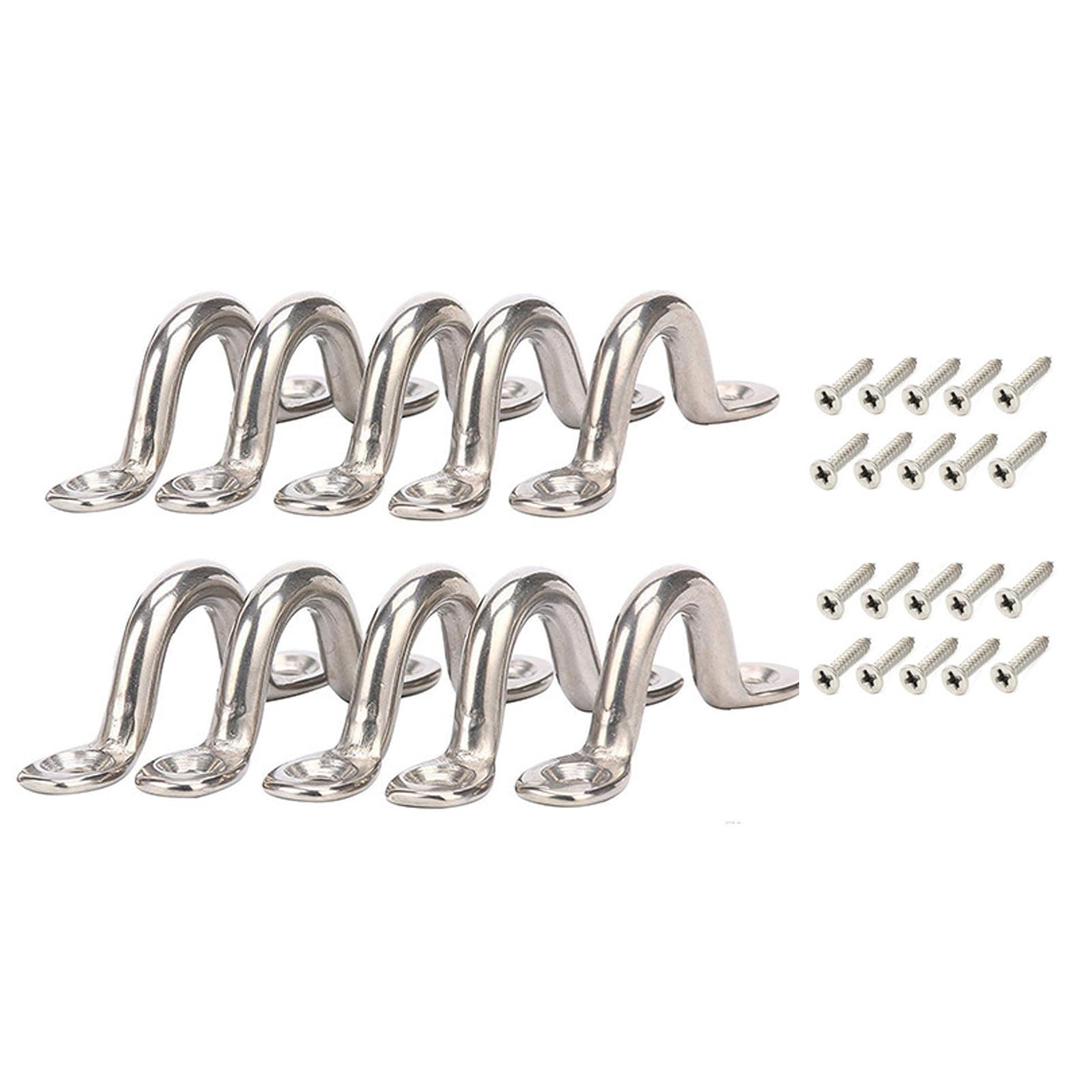 Bimini Top Strap Pad Eye Footman Loop, Eye Straps Stainless Steel Boat Top Pad Eye with Screws, Tie Down Anchor Point, Tie Down Kayak Deck Loops Eye Straps