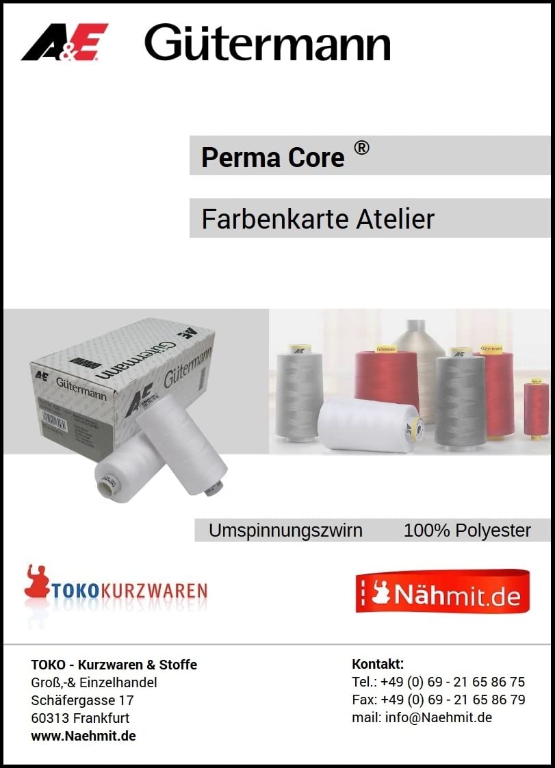 Nähmit - Gütermann Perma Core zestaw nici do szycia - 40 rolek po 1000 m - zestaw nici do szycia Permacore