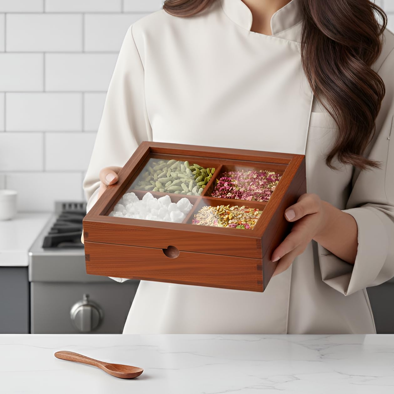 Wooden Spice Box - Mukhwas Container -2