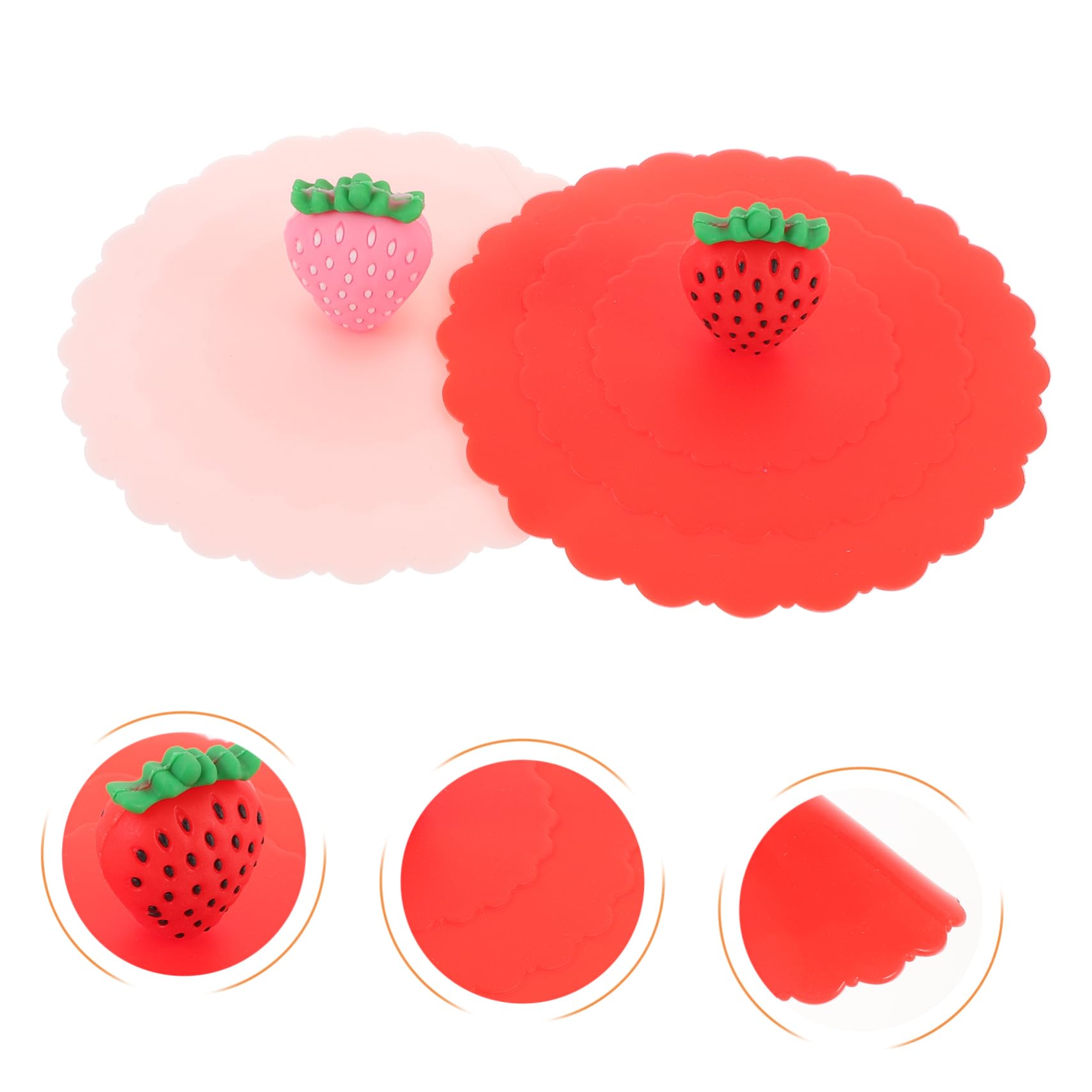 BRIGHTFUFU Universal Cup Lids Set of 4 Silicone Multi-function - Beverage Lids for Coffee Water Cups