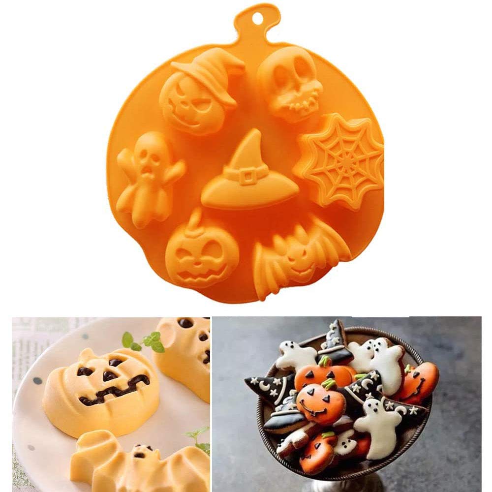 Lot De 2 Moules Silicone Halloween 3d, Moule Chocolat Fantôme, Glaçons