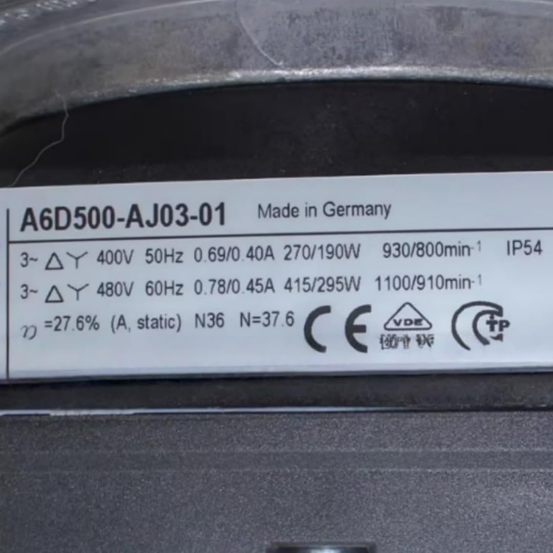 FCARUMIQP A6D500-AJ03-01 400-480V 0.69/0.40A 415/295W 930/800RPM Cooling Fan 500mm