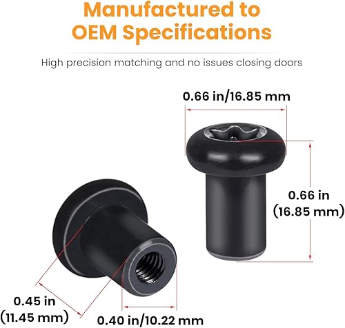 Miniatura 5 de Tuercas de bisagra de puerta para Jeep Wrangler JK JKU JL JLU Sports Sahara Freedom Rubicon Gladiator JT 24 puertas 2007-2021 (8 piezas)