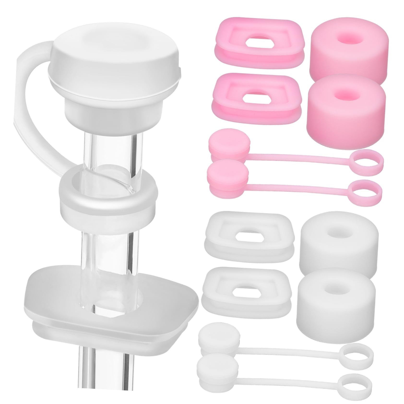 LALADEFIEE 12pcs Straw Spill Stoppers for Tumblers Leak Tumbler Accessories Cute Colors Easy to Use for Travel for Straw Drinkers