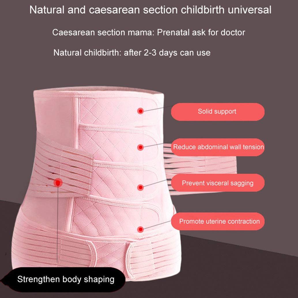 Fascia per Il Ventre Postpartum Cintura Premaman/Cintura pelvica C-Section Recovery Body Support Postnatal Band 3 in 1,Rosa,XXL