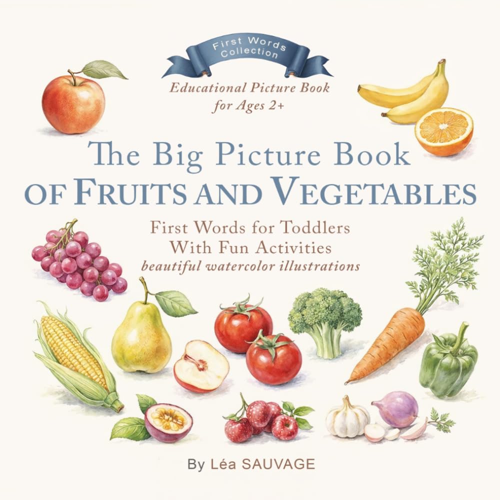 The Big Picture Book of Fruits and Vegetables for Toddlers: First Words for Toddlers | Learn Fruits and Vegetables with Fun Activities | Ages 2+ (First Words Collection)