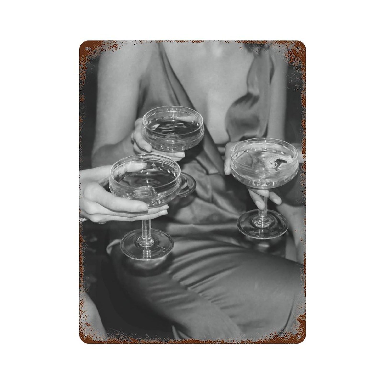xiaoxiaoshen Cocktail Cheers Print Wall Decor Art Metal Tin Poster Modern Home Decor Art Home Bar Shop Decorations Vintage Sign 40x30cm