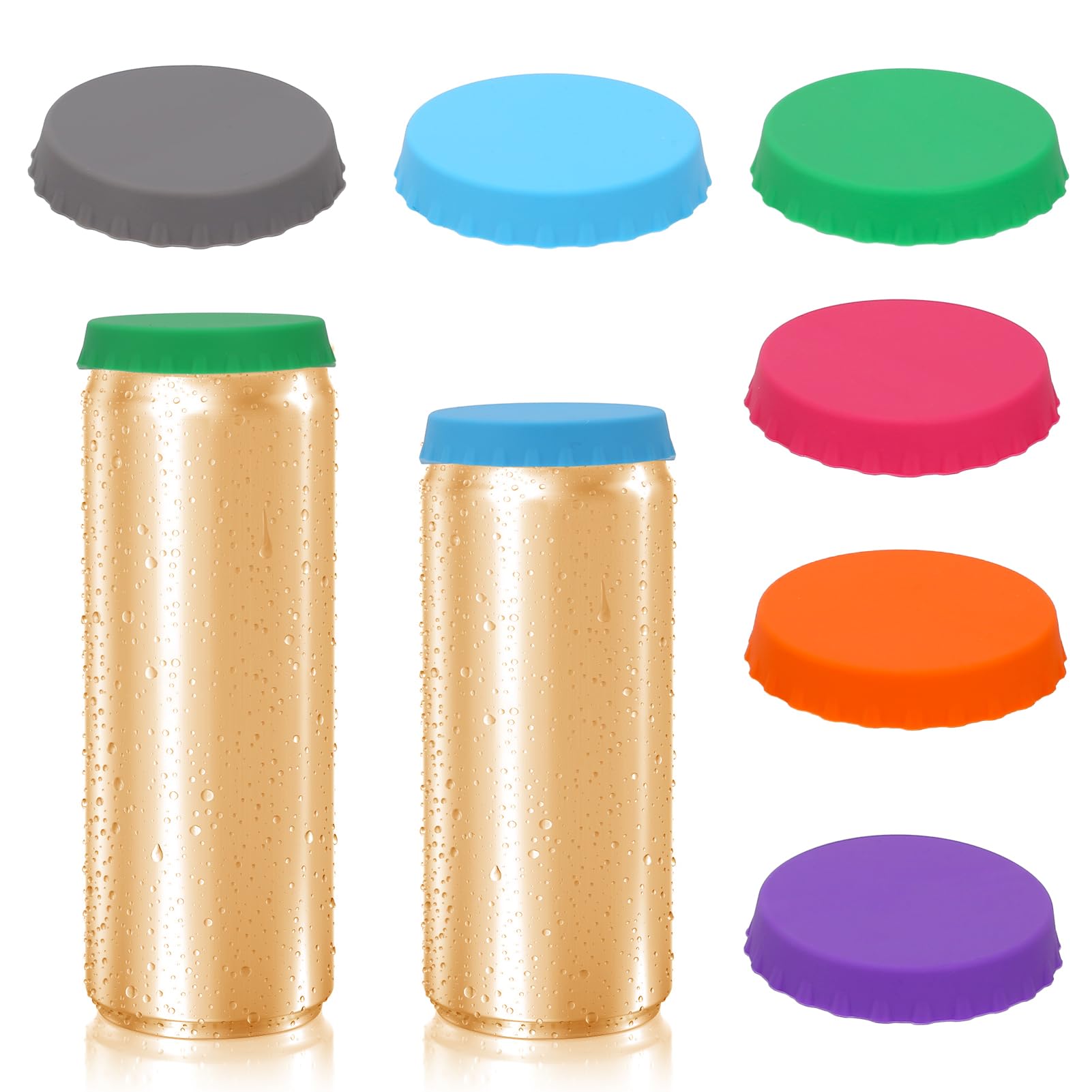 6 Stück Dosenverschlüsse Silikon - Wiederverwendbare Getränkedosen Abdeckungen