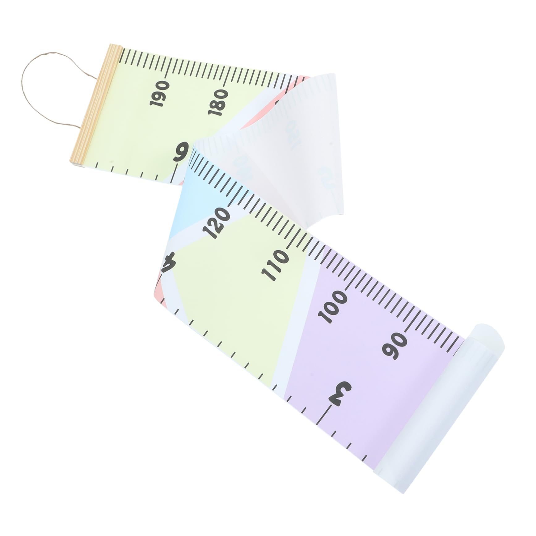 ABOOFAN Growth Chart Wall Decoration Removable Height Ruler for Stylish Measurement Chart with Lanyard for Nurseries Playrooms Macaron Color Design