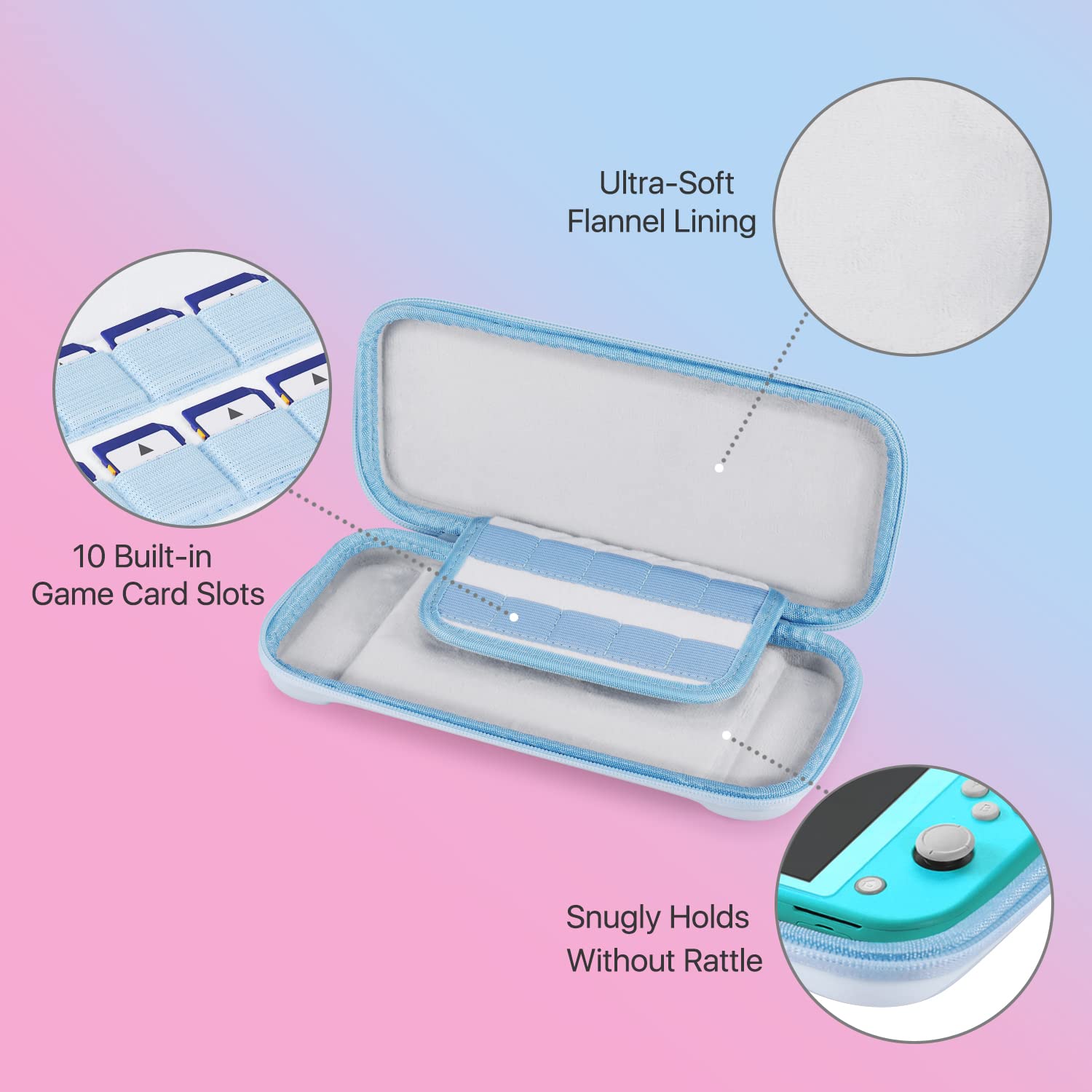 Amazon.com: TNP Carrying Case for Nintendo Switch Lite, Light Blue