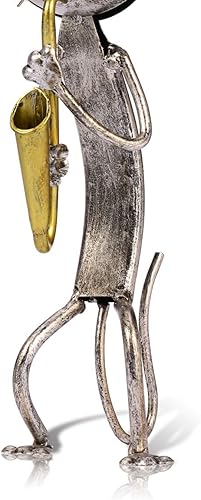 Miniatura 3 de Too-arts Un saxofón que juega la escultura del metal del gato de la estatua del hierro, artesanías, 3 diseño divertido