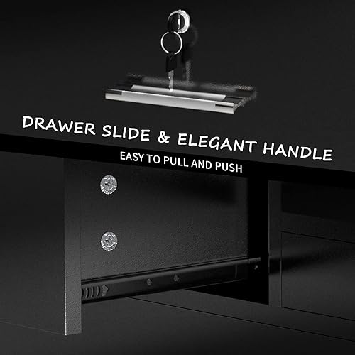 Miniatura 8 de OmySalon Estación de almacenamiento de salón de belleza cajón de bloqueo para gabinete equipo organizador de estación de peluquería de belleza