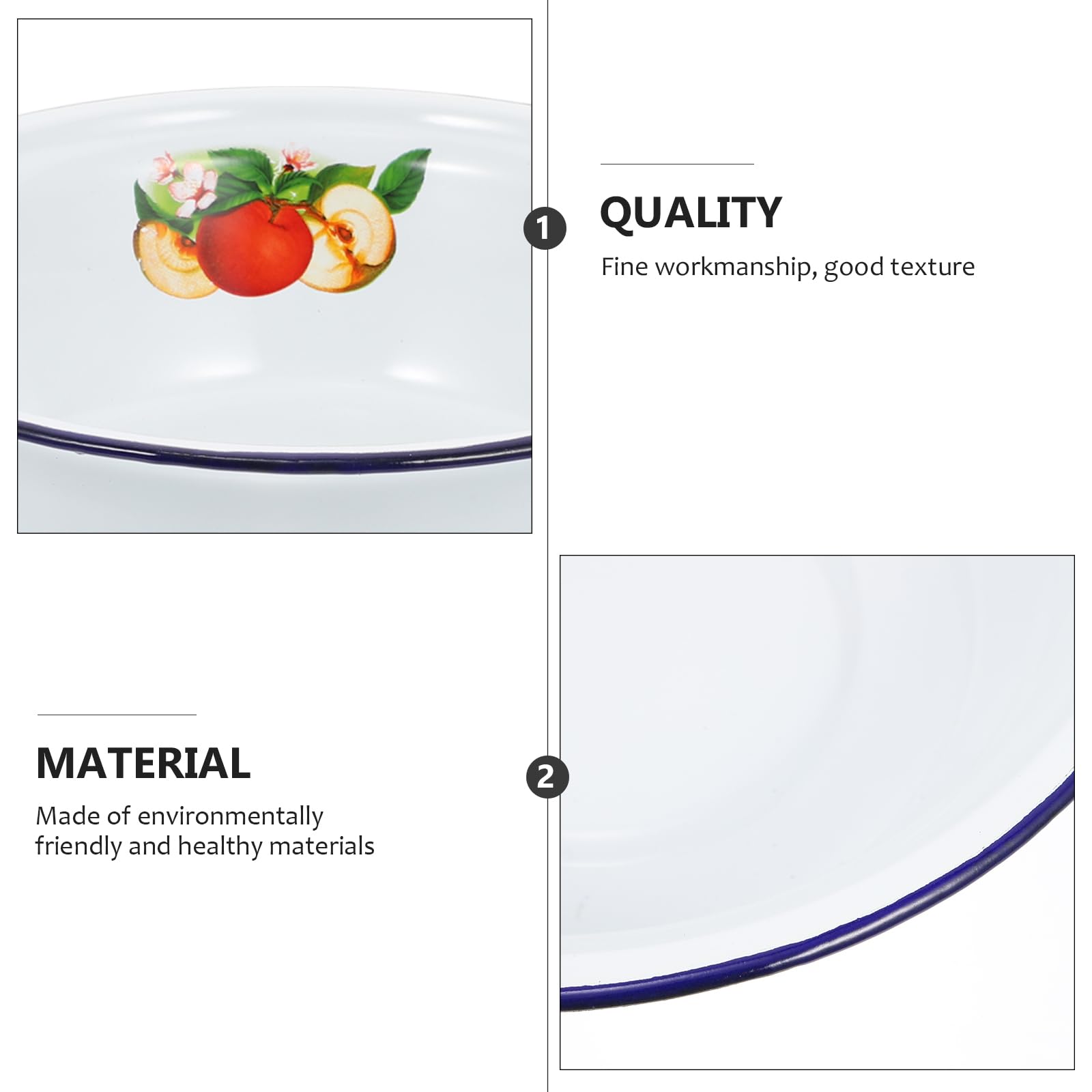 HOLIDYOYO Emaille vershoudkom met deksel, 10,2 cm, voor salade, fruit