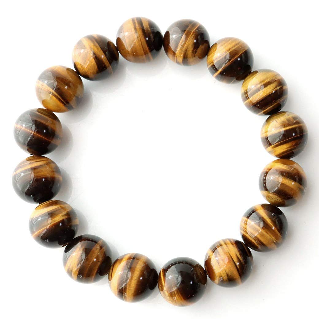 Amazon | [GOLD STONE] タイガーアイ ブレスレット 12mm トップ 