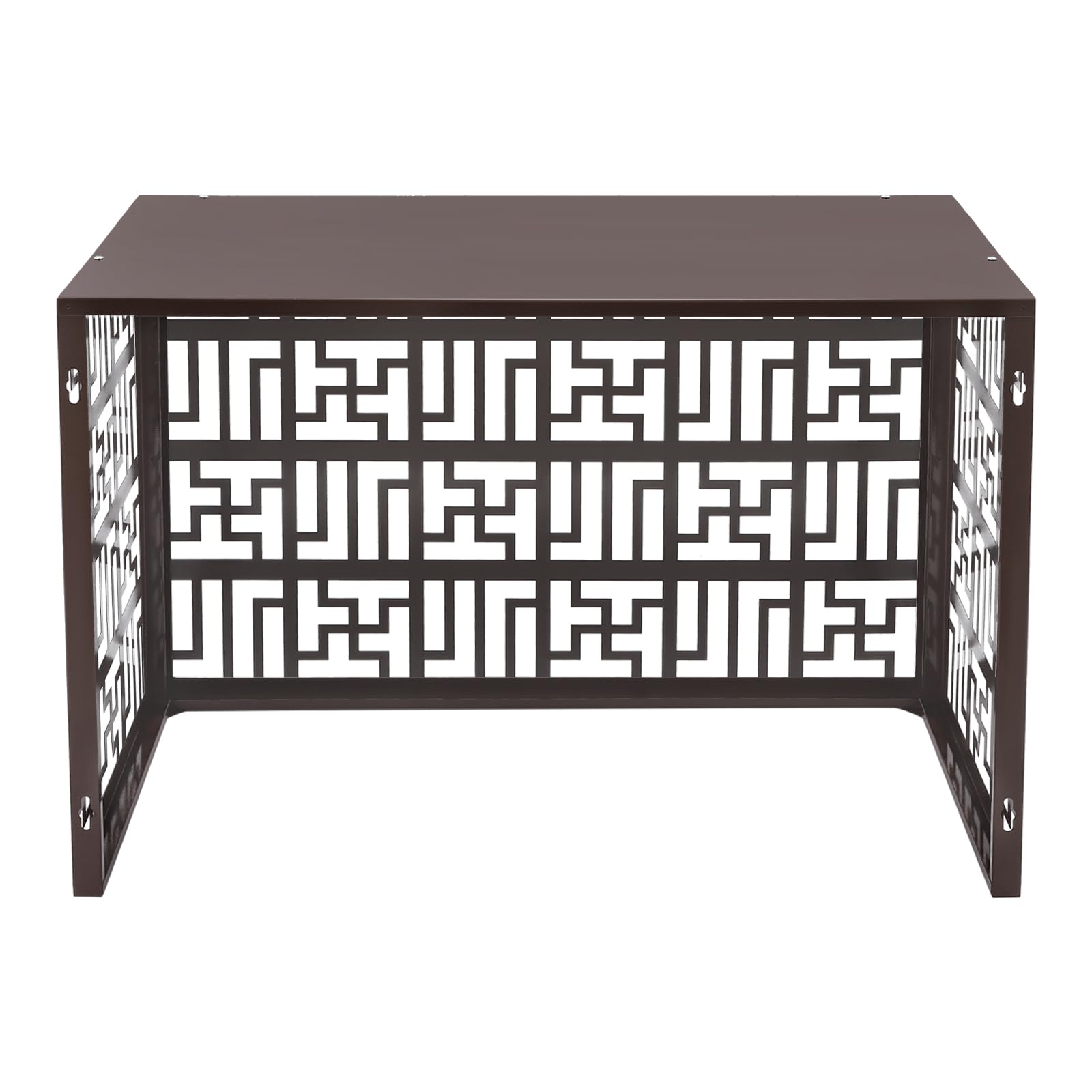 Air Conditioner Fence,Metal Composter Bin Privacy Screens Fence Panel Trellis Design 4 Panels for A/C Conditioning&Trash Can Enclosure Pool Equipment