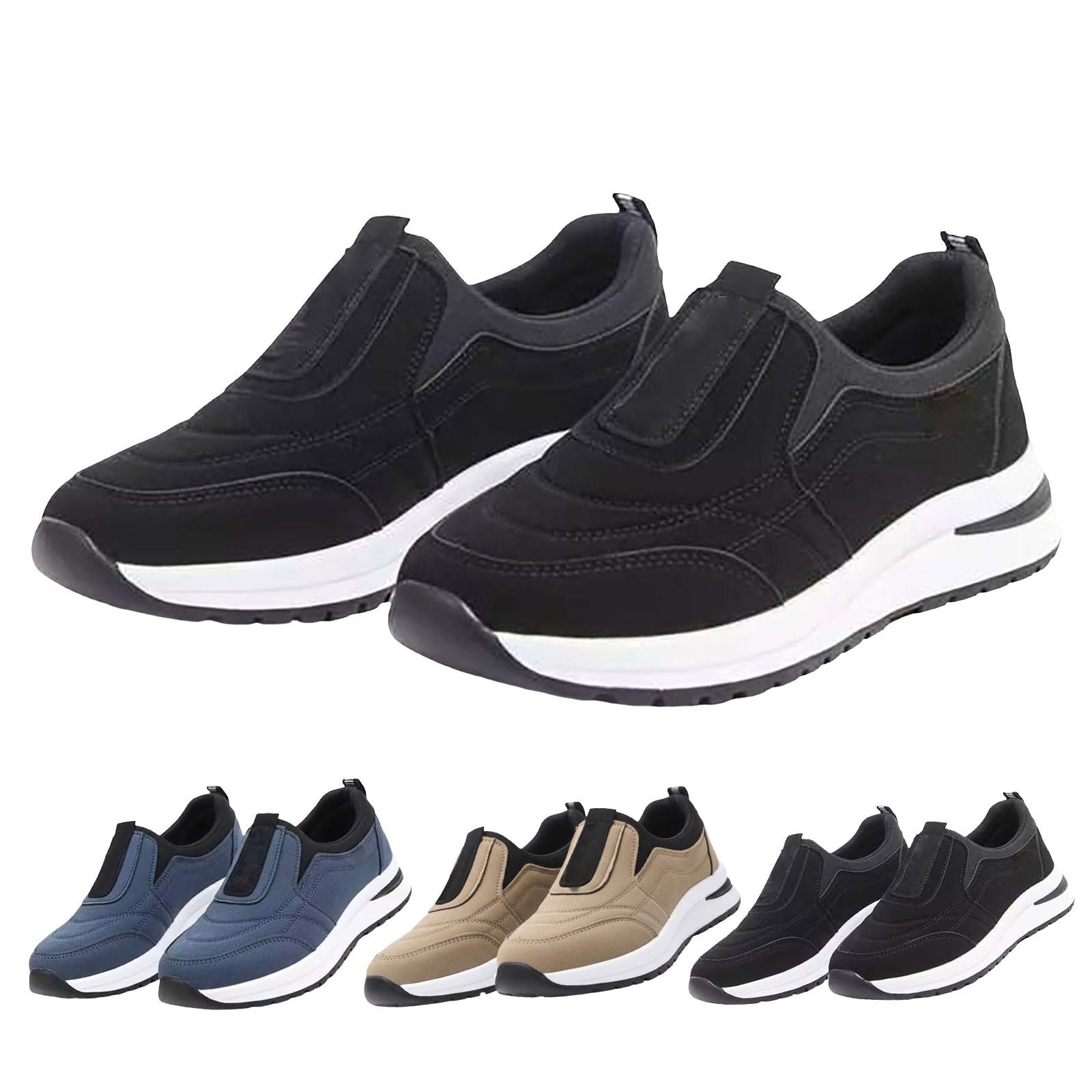 Scarpe da ginnastica da donna slip-on, larghezza H, scarpe ortopediche, comode | Scarpe da corsa con plantare morbido, leggere, senza lacci, sportive, per il tempo libero, per tutti i giorni