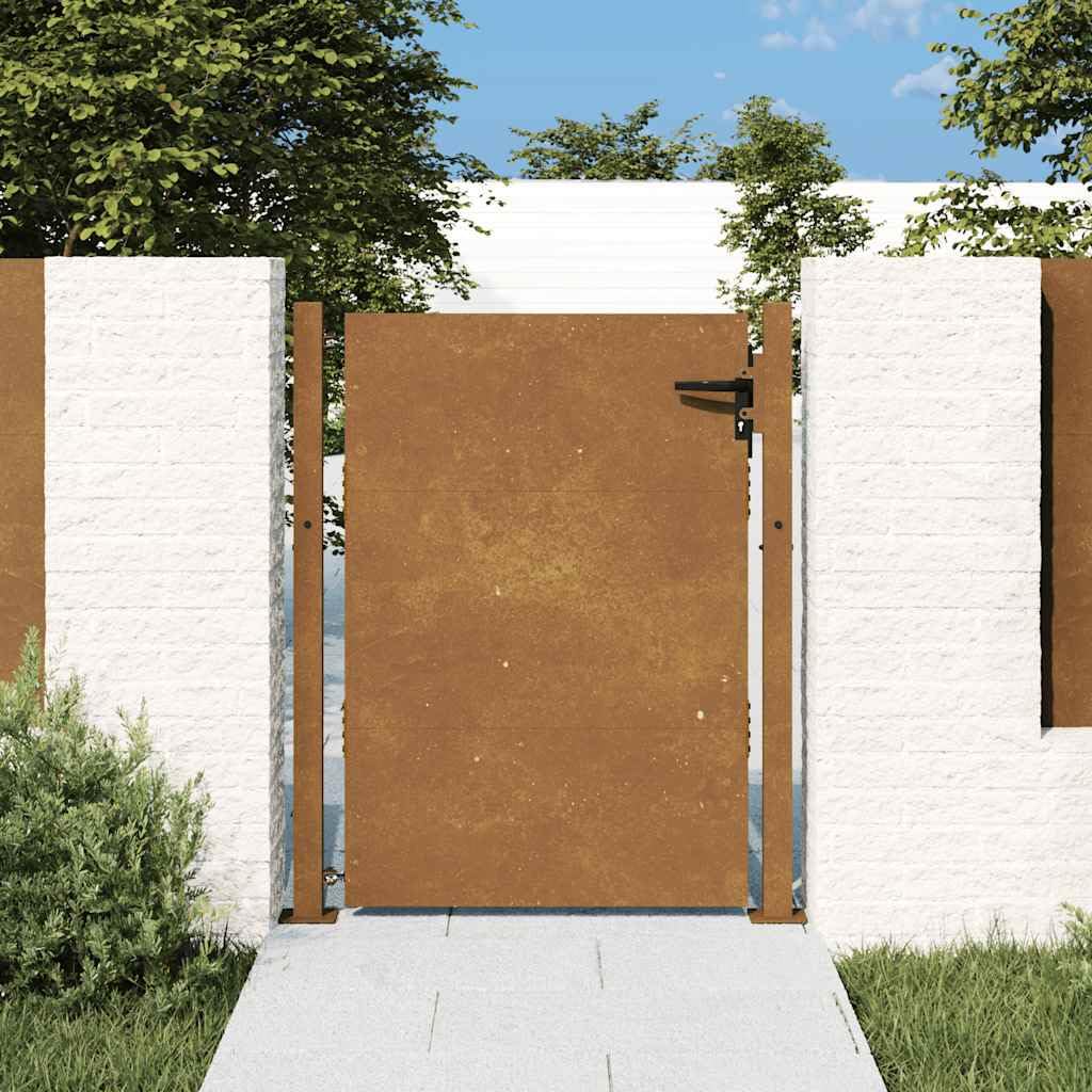 vidaXL Furtka ogrodowa, 100x125 cm, stal kortenowska