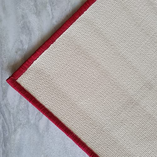 Image of Matz&More Pattern Brick Motif Rug | 100x150 CM | Red Beige | Soft Nylon Loop Pile with Anti-Slip Gel Backing | Living Room, Bedroom & Office Floor Carpet