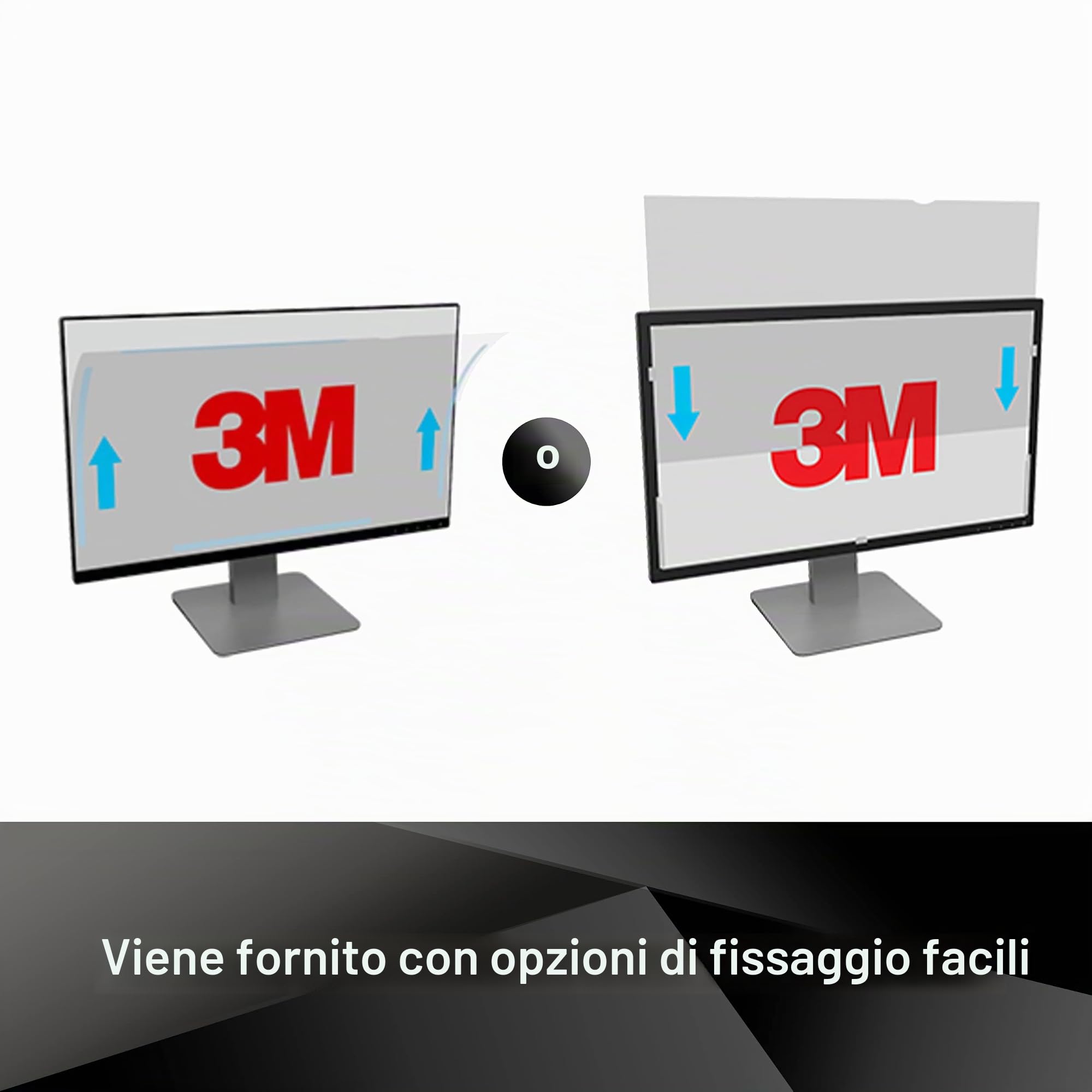 3M Filtro Privacy per 24 pol Monitor, 16:10, PF240W1B | Privacy laterale a 60°, resiste a centinaia di pulizie e riduce la luce blu senza alterare i colori