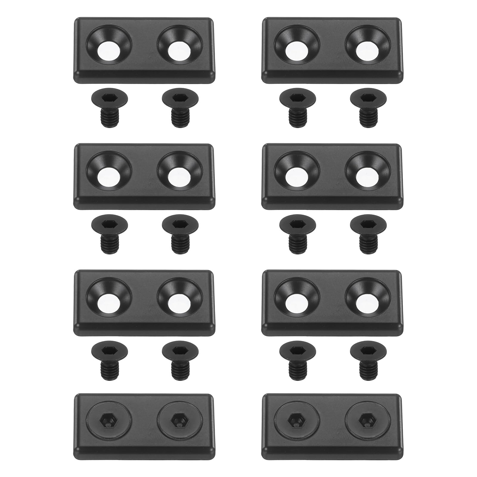 sourcing map 8Pcs Profile End Cap, Zinc Alloy 2040 Series EU Standard T-Slot Aluminum Extrusion End Cap Bracket with Screws for Storage Rack, Black