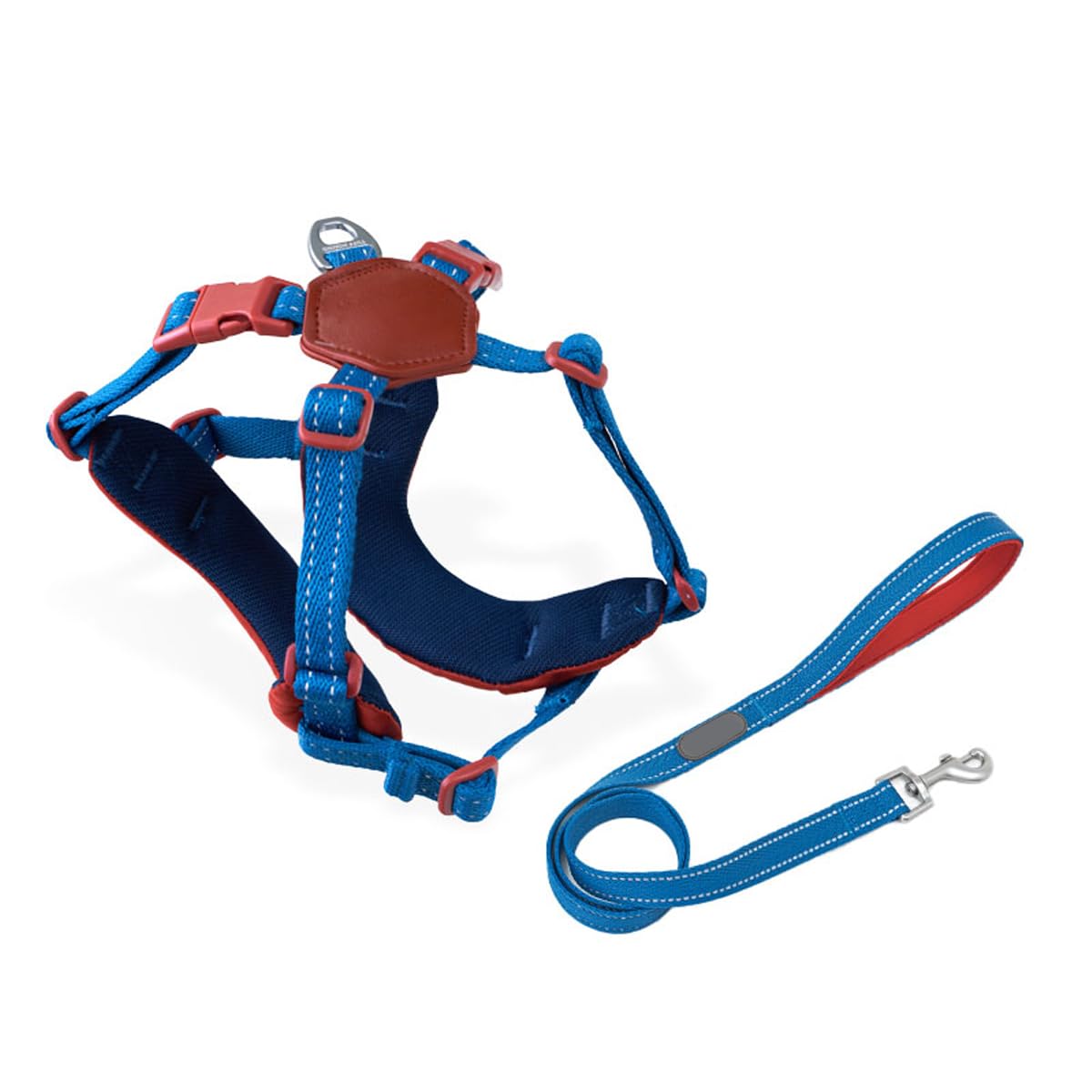 Dog Harness with Leash – Reflective No Pull Adjustable Dog Vest Harness, Durable for Large Dogs, Red, Size L