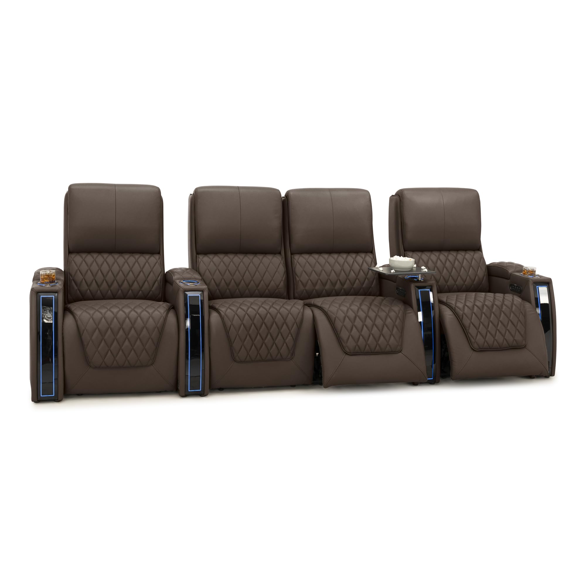 Seatcraft Apex Home Theater Seating Brown Row of 4 Middle Loveseat