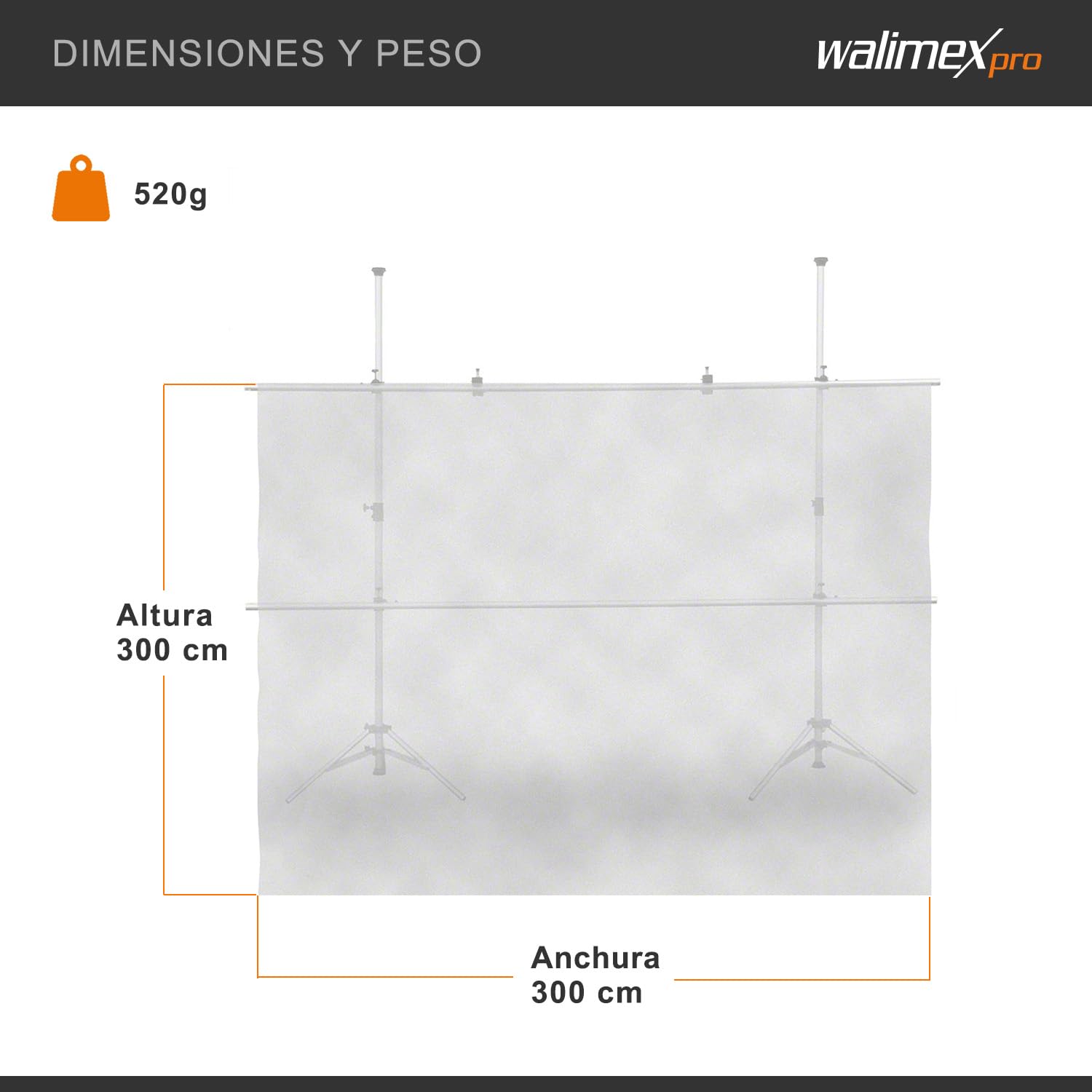 Walimex Tela difusora (300 x 300 cm), color blanco
