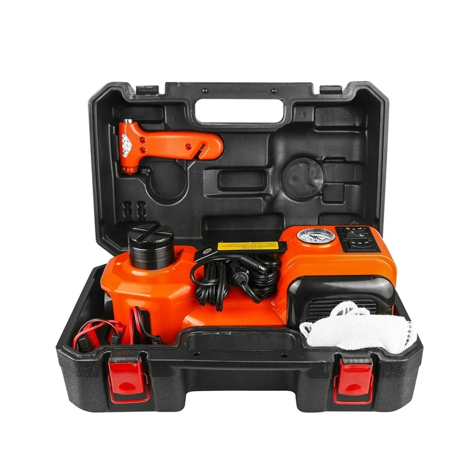 Podnośnik samochodowy 12 V 5 T 45 cm Hydrauliczne rolowanie podłogi 3 w 1 | Bezpieczny młotek do pompowania opon Jack