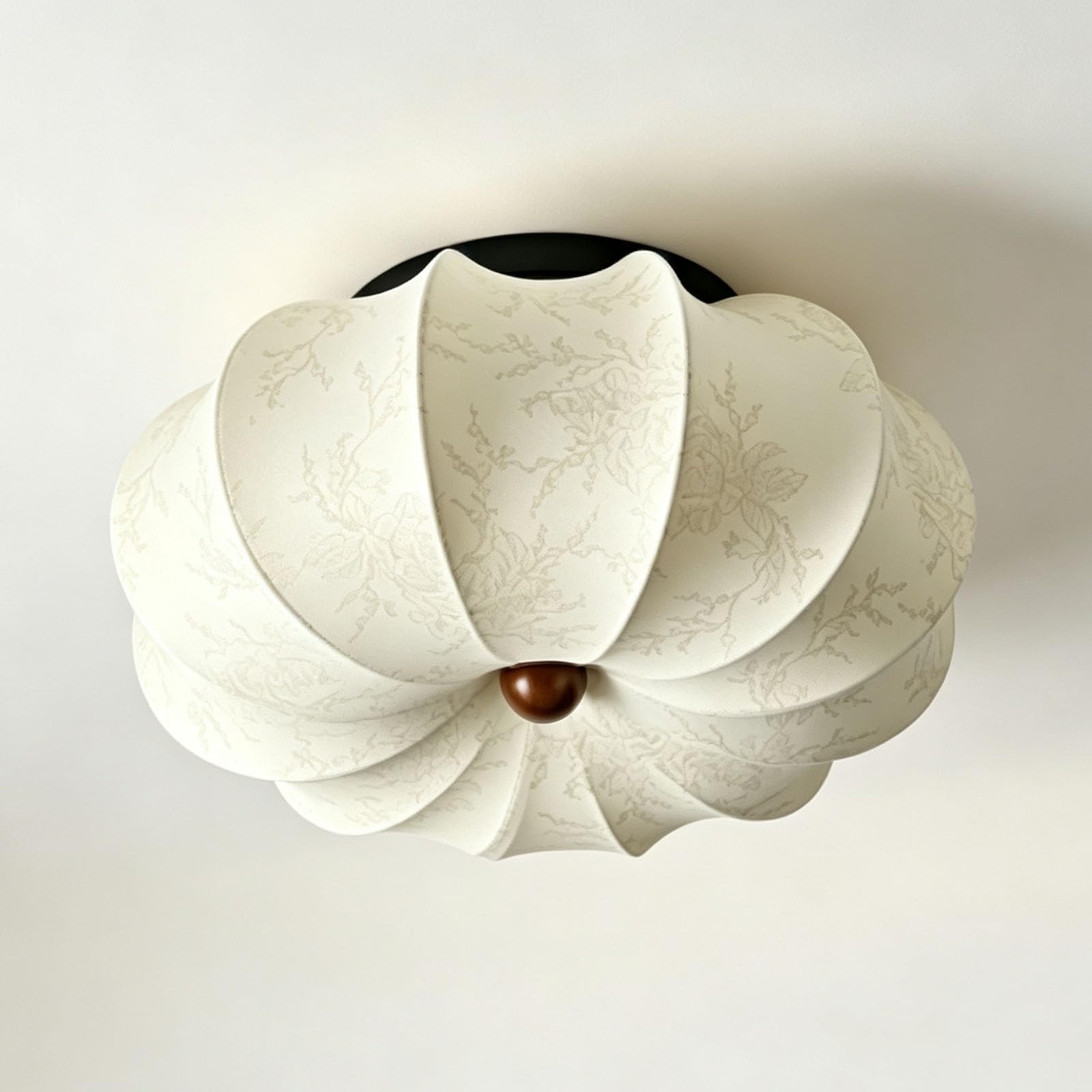 Luoyaob Warm White Pumpkin Ceiling Light Flush Mount Fixture Bedroom Lamp