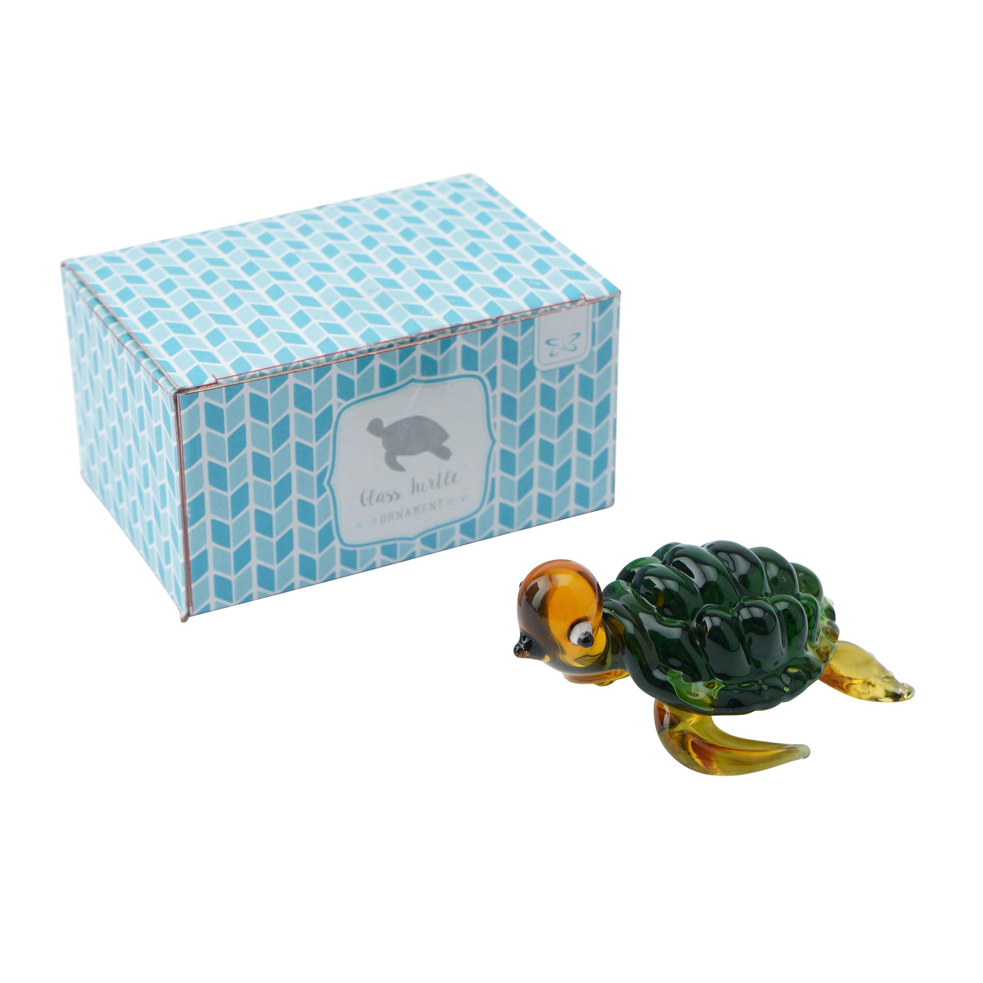 Cgb Giftware Green Glass Turtle Ornament | | Gift Boxed | Collectable | Decorative | Home Accessory | Artisan | Gift | Glass Animals Gb05974
