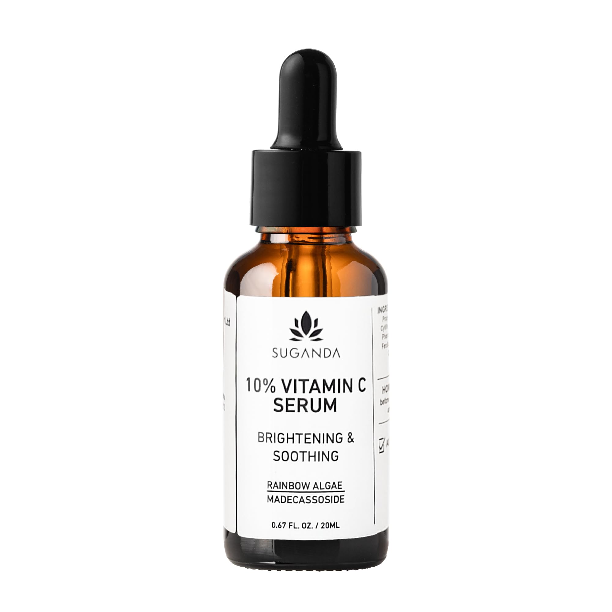 Vitamin C Serum 10% | Helps Brighten And Reduce Dark Spots, And Hyperpigmentaion | With Soothing Cica And Hydrating Hyaluronic Acid And Rainbow Algae| Suitable For Sensitive Skin.