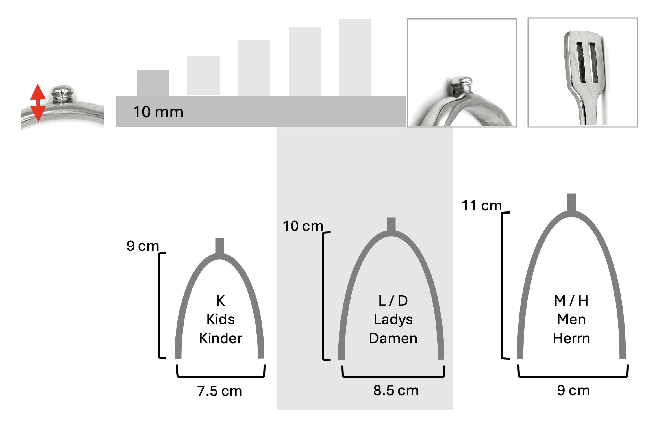 Equine Smile ES1071 Button Spurs Equestrian Spurs Riding Spurs Track High Quality Stainless Steel (Ladies 10mm) - Image 4