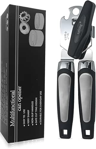 Can Opener Manual, Handheld Strong Heavy Duty Stainless Steel Can