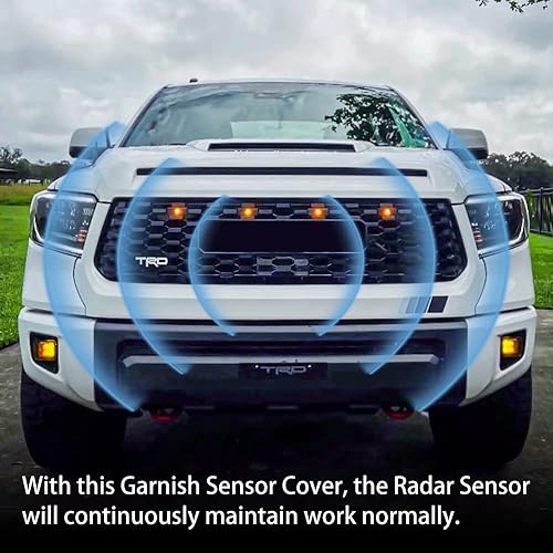 Miniatura 2 de DOOD Cubierta de sensor de parrilla delantera para toyotaTundra 2018 2019 2020 2021 Trd Pro Tundra parrilla radiador embellecer TSS cubierta del