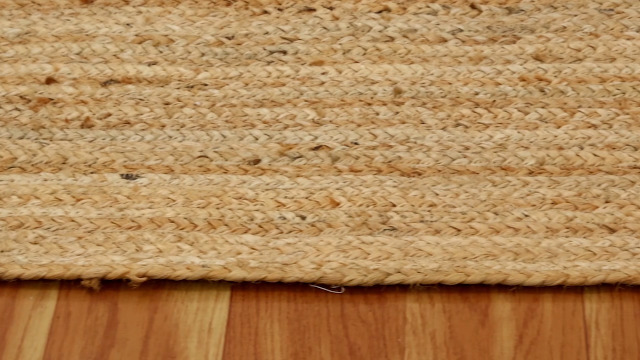 Tapete Kilim cuadrado 91x91 cm en yute natural miniatura 7