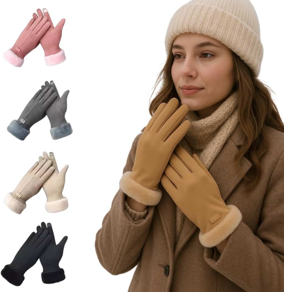 Luva Feminina Touch Térmica Forrada Inverno Frio Intenso Elegante