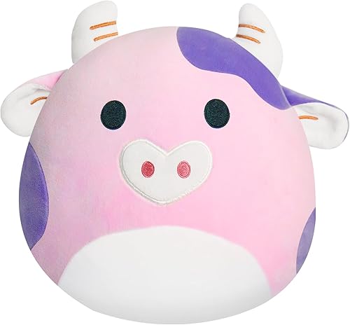 Almohada de peluche de vaca de 12 pulgadas, lindo animal de peluche suave, regalo para cumpleaños, niñas, niños, día de San Valentín (vaca rosa)