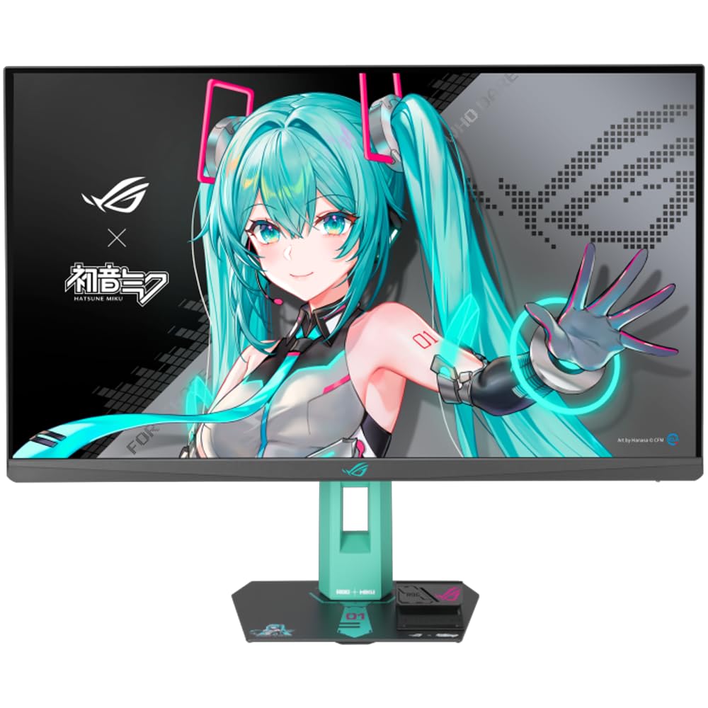 ASUS ROG Strix XG27ACMEG-G - 27 Zoll WQHD Gaming Monitor - Hatsune Miku – 260 Hz, 0.3ms GtG, G-Sync, FreeSync, ELMB Sync, DisplayHDR 400 - Fast-IPS Panel, 16:9, 2560x1440, DP, HDMI, 15W USB-C, ergon.