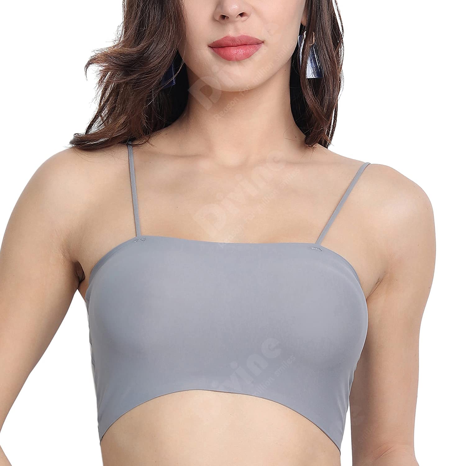 D DIVINE Reason for million smiles Women's Spandex, Polyamide padded Wire Free Seamless Tube Bra