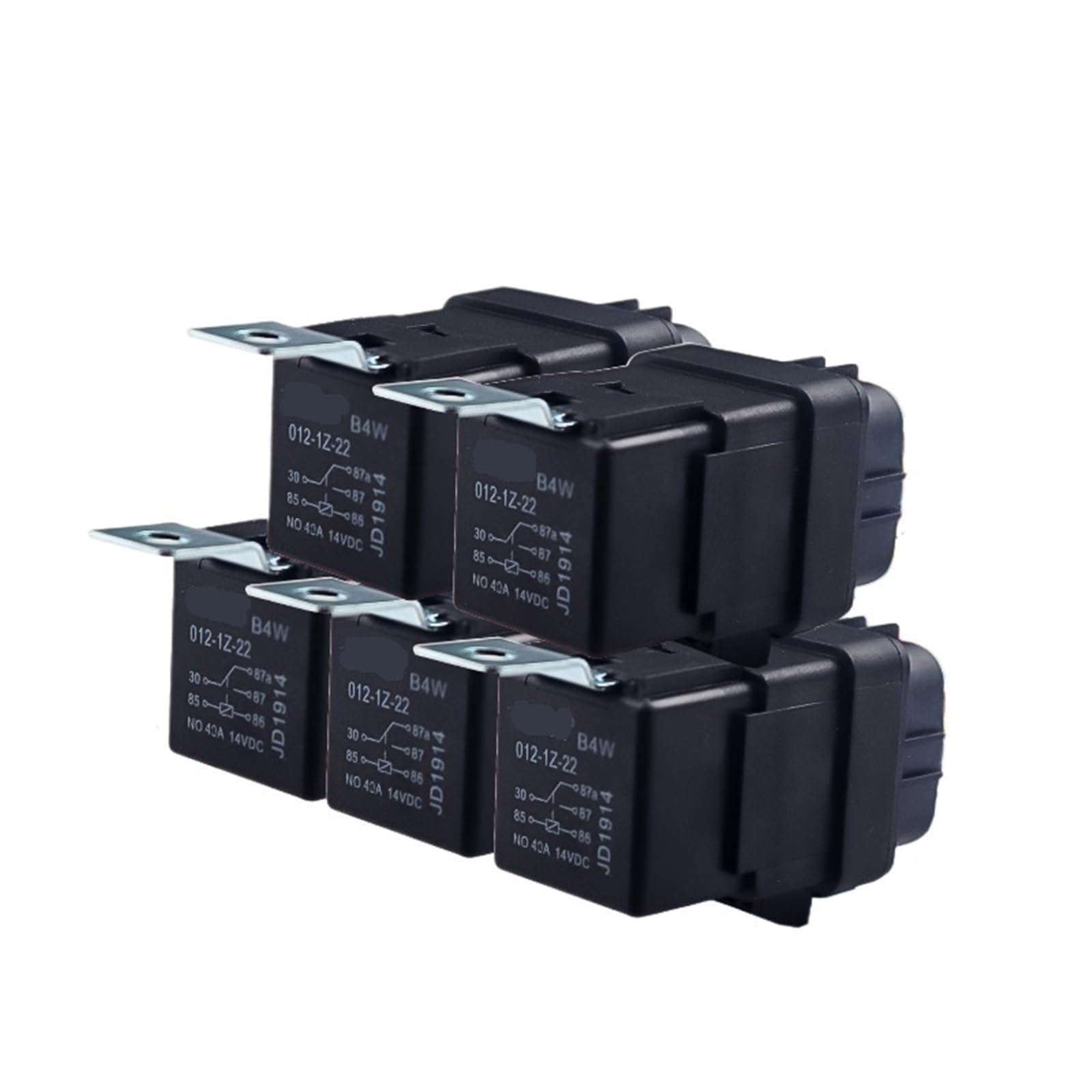 Relé automático de 4 W, 12 V/24 V, 4 pines, 5 pines, 40 A, JD1912, JD1914, JD2912, JD2914, 5 unidades(12V 4Pin)